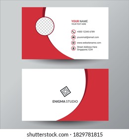 Plantilla de diseño de tarjeta de negocios roja