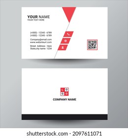 Red business card design template