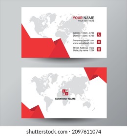 Red business card design template