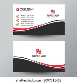 Red business card design template	