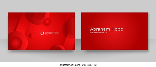 Red business card design template with clean modern shiny geometrics texture element. Can be use for presentation background, certificate