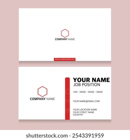 Red Business card design template - Clean professional business card, visiting card template