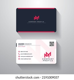 Red Business card name vector illustration