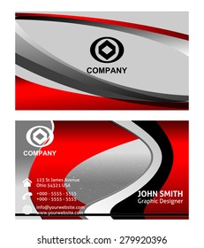 Red business card set 