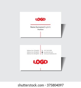 red business card simple template