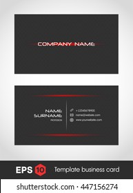 Red business card template