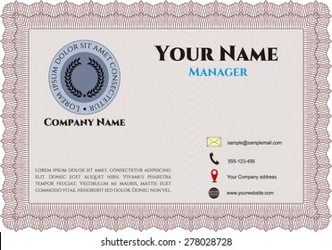 Red business card template (retro style)