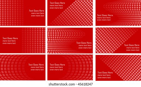 Red Business Card Templates - vector illustrations