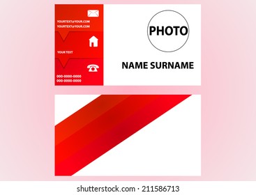 Red Business Card - vector 
