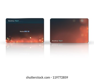 Red business card. Vector design.