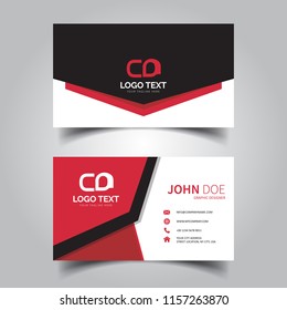 Red business card vector template