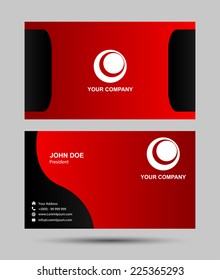 Red business cards set