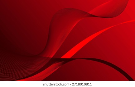 curvas de onda de linhas de profundidade de negócios vermelhas no plano de fundo abstrato de gradiente suave
