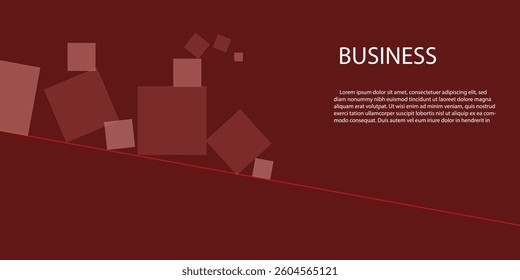 Red Business digital background, technology, abstract cyber nano communication, minimal background, innovation future tech data, internet network connection, Ai big data, white, square, light, box