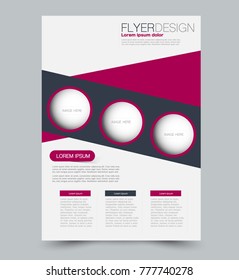 Red business flyer. a4 pribtable poster. Vector illustration.