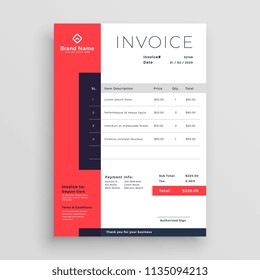 Red Business Invoice Template Design