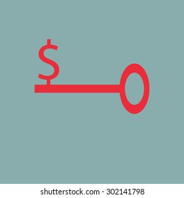 Red Business Key Icon Vector