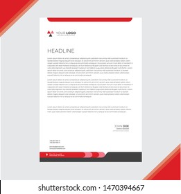 Red Business Letterhead Design Template