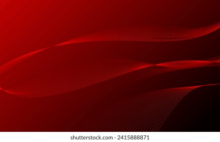 red business lines wave curves with gradient abstract technology background