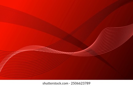 red business lines wave curves with soft gradient abstract background