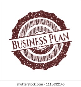 Red Business Plan distressed rubber grunge texture stamp