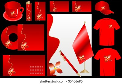 red business style set vector (other business sets in my portfolio)
