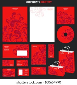 Red Business style templates with abstract pattern. Vector