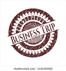 Red Business Trip rubber seal with grunge texture