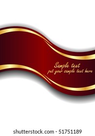 Red business vector background with gold