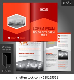 Red business vector brochure template design with arrow elements