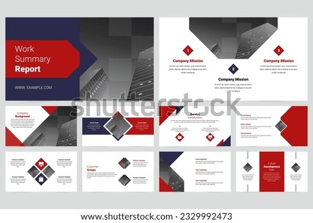 Red business work report slideshow presentation
