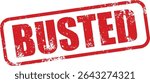 Red Busted Rubber Stamp in Reverse Grunge Vector in Sharp Border, Transparent Background