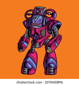 Roter Buster-Roboter-Krieger-Charakter