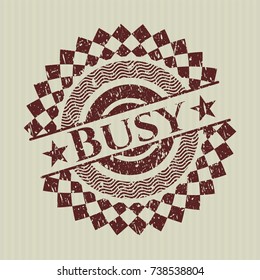 Red Busy grunge stamp