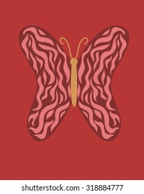 Red butterfly cartoon