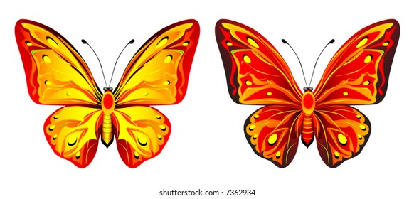 Red butterfly - design ellements for decoration