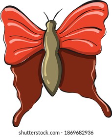 Roter Schmetterling, Vektorgrafik auf weißem Hintergrund.