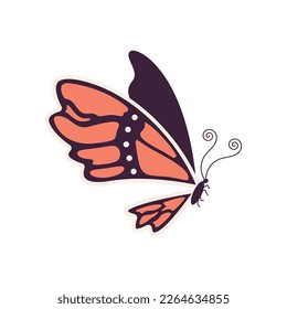 red butterfly insect flying icon