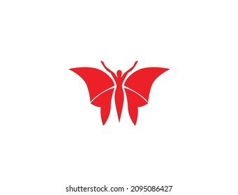 Red Butterfly Logo Vector Illustration Stock Vector (Royalty Free ...