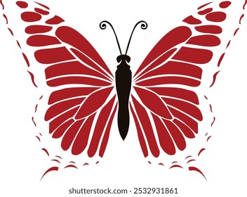 Red butterfly Silhouette, design, art, logo - Monarch Butterfly