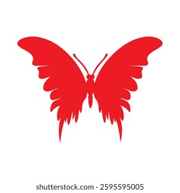 Red Butterfly Silhouette Graphic Template