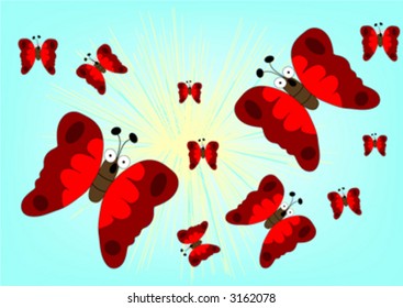 red butterflys