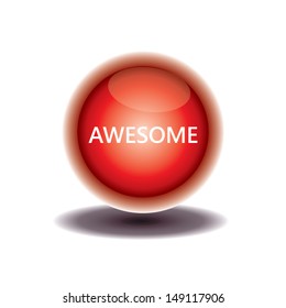 red button awesome icon. vector illustration