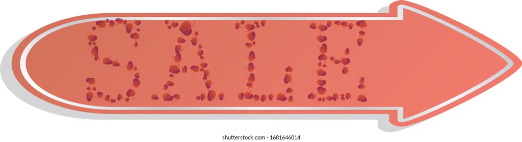 Red button banner of colorful sales.Vector illustration.