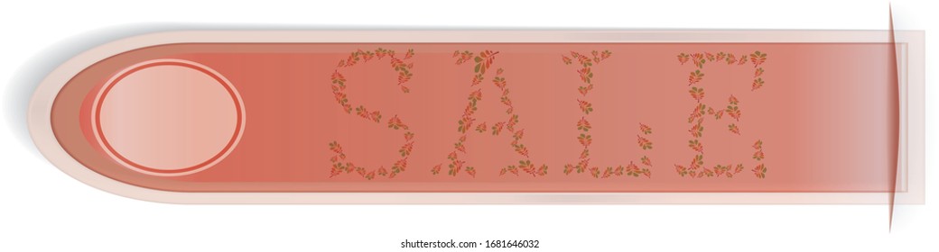 Red button banner of colorful sales.Vector illustration.