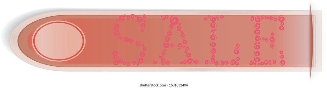 Banner de botón rojo de coloridas ventas.Ilustración vectorial.