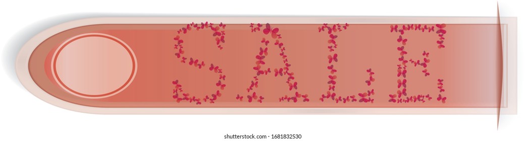 Red button banner of colorful sales.Vector illustration.
