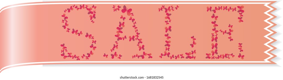 Red button banner of colorful sales.Vector illustration.