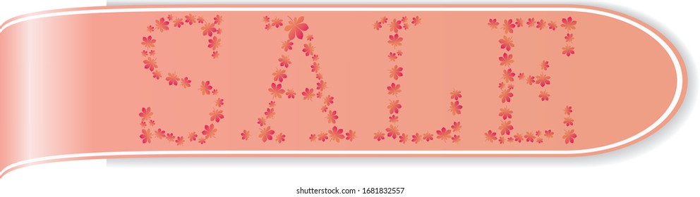 Red button banner of colorful sales.Vector illustration.