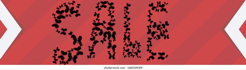 Red button banner of colorful sales.Vector illustration.